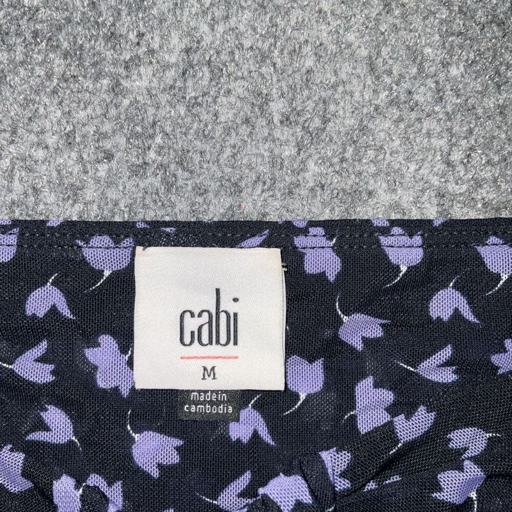 CAbi Skirt Womens Size M Blue Purple floral Island #5887 midi Casual Date Career - Picture 3 of 9